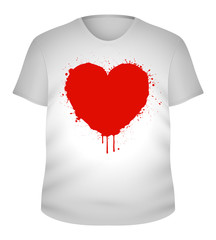 Heart bleeding Painting - T-Shirt Vector