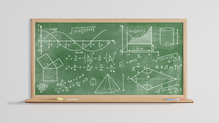 Fototapeta premium 3D render of a blackboard with mathematical formula