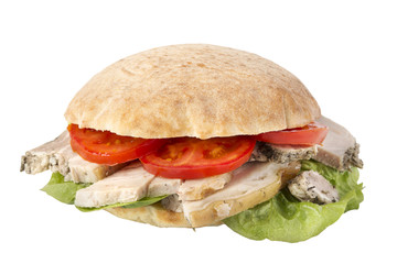 Panino imbottito con arrosto e insalata