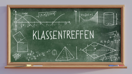 3D render of a blackboard  Klassentreffen