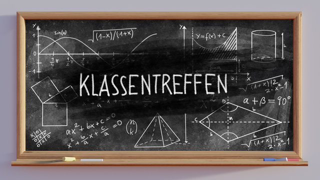 3D render of a blackboard  Klassentreffen