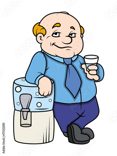 "Businessman Drinking Water" Stock image and royalty-free vector files
