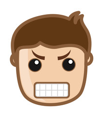 Aggressive Cartoon Boy Face