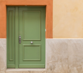 Gr&uuml;ne Haust&uuml;r eines Hauses