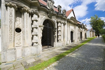 Obraz premium Tombs around the former Protestant Church of Grace in Jelenia Gora, Poland