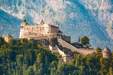 Papier Peint photo autocollant Château Hohenwerfen castle and fortress, Werfen, Austria