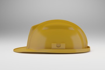 3d rendering Yellow safety helmet isolated on white background