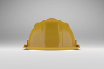 3d rendering Yellow safety helmet isolated on white background
