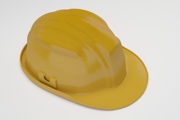 3d rendering Yellow safety helmet isolated on white background