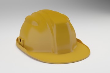 Fototapeta premium 3d rendering Yellow safety helmet isolated on white background