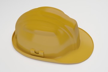 Fototapeta premium 3d rendering Yellow safety helmet isolated on white background