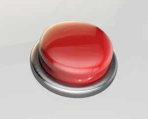3D rendering Red button isolated on white.
