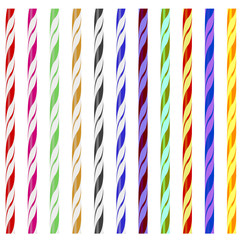 Colorful Striped Drinking Straws