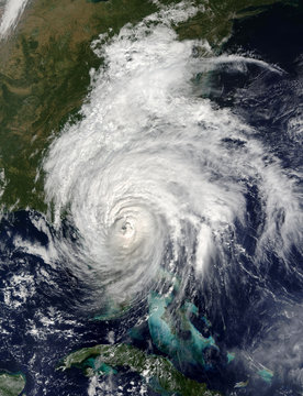 Satellite view of hurricane Matthew over Florida.Elements of this image furnished by NASA.