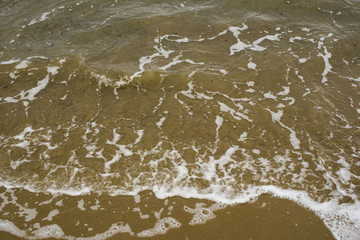 The shore of the sea of Japan in cloudy weather.