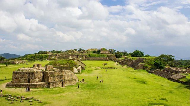 Monte Alban, Chiapas, Mexico, Zapotecs Ancient Mesoamerican Pyramids, Time Lapse, 4k
