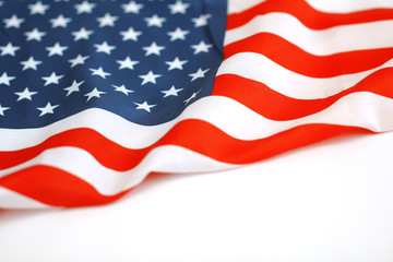 American flag blowing in the wind. Part of a series.