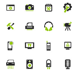 Electronics repair icons set