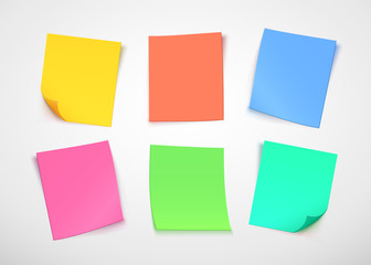 Multicolor paper notes. Post it note.