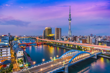Tokyo Japan Skyline - obrazy, fototapety, plakaty