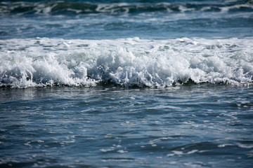 Sunny day and ocean waves in Lockport Nova Scotia.