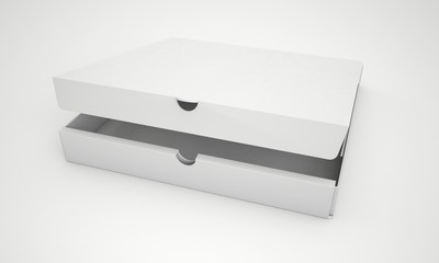 Naklejka premium 3D rendering Mock up pizza box packaging template.