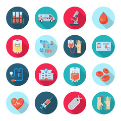 Blood donation icon set