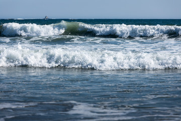 Sunny day and ocean waves in Lockport Nova Scotia.