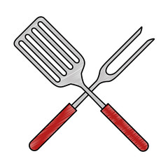 fork and spatula kitchen cutlery icon