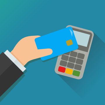 Payer par carte bancaire (flat design)