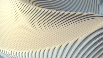 White stripe pattern futuristic background. 3d render illustration