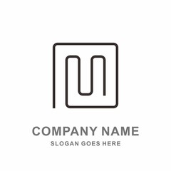 Monogram Letter M Geometric Infinity Square Architecture Construction Business Company Stock Vector Logo Design Template 