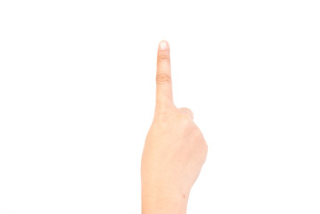Hand isolated on the white background.
