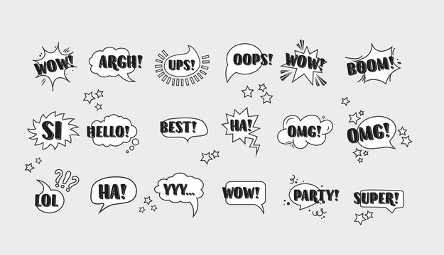 Comic speech bubbles set vol.3