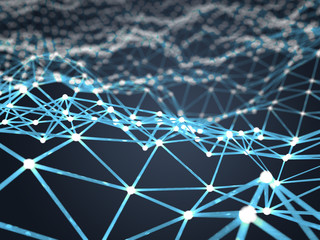 Futuristic hight technology background. Virtual 3D illustration as global network concept.