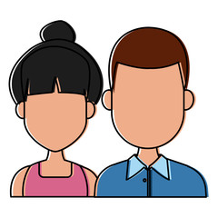 Fototapeta premium Young couple cartoon icon vector illustration graphic design