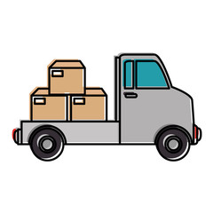 delivery truck with boxes