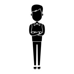 Young man cartoon icon vector illustration graphic design