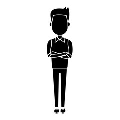 Young man cartoon icon vector illustration graphic design