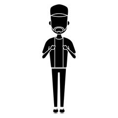 Young man cartoon icon vector illustration graphic design