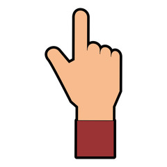 human hand touching icon