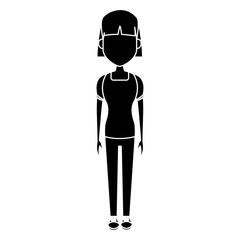 Young woman cartoon icon vector illustration graphic design