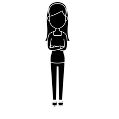 Young woman cartoon icon vector illustration graphic design