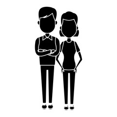 Young couple cartoon icon vector illustration graphic design