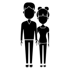 Young couple cartoon icon vector illustration graphic design