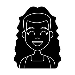 Young woman cartoon icon vector illustration graphic design