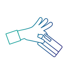 hand human with credit card isolated icon
