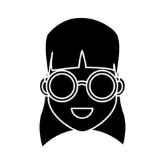 Young woman cartoonwith sunglasses icon vector illustration graphic design