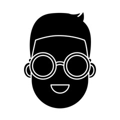 Young man cartoon with sunglasses icon vector illustration graphic design