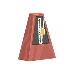 Classic metronome, musical equipment cartoon vector Illustration